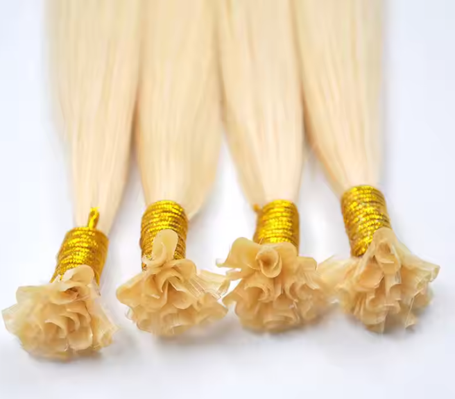 Customized Human Virgin U Tip Hair Extensions Straight Hair light color HE-UTH-L-8-H