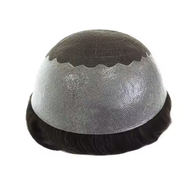 wholesale 100% human hair 6*8 lace and pu toupee For man  Tp-pst-n-h