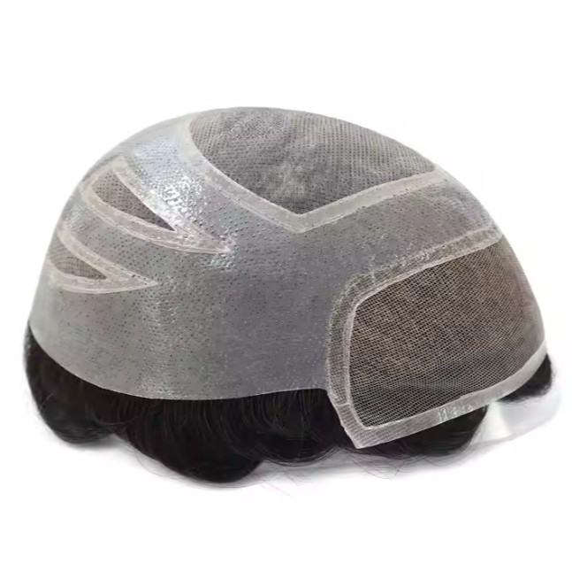customized human hair 8*10 Skin and Mono Combination toupee for men Tp-pst-n-h