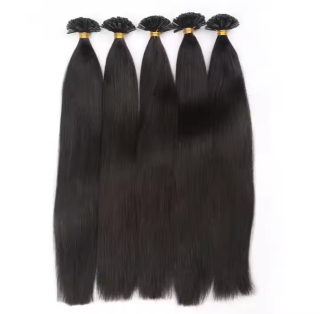 bulk sale Virgin Hair 100% U Tip hair extensions natural color HE-UTH-N-8-H