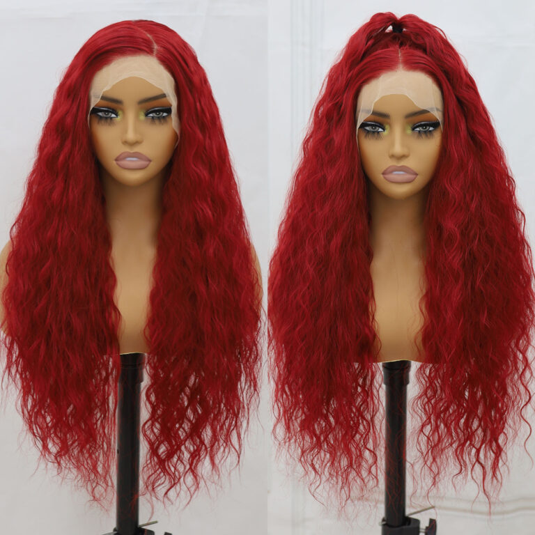 wholesale synthetic hair curly 13×4 Lace front customized wigs red wigs 4-FR36-5-s
