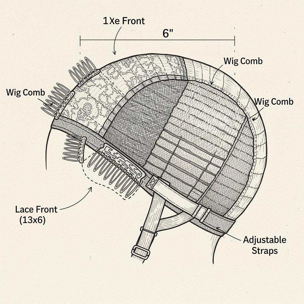  wholesale lace front wigs cap construction and lace area overview