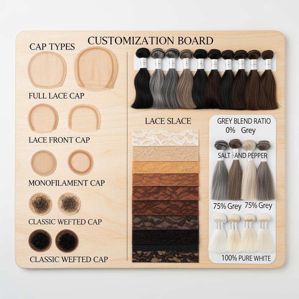 how to source premium grey human hair wigs customization options and specifications