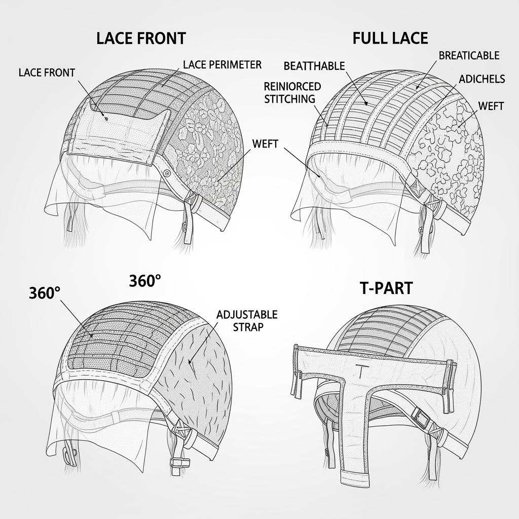 wholesale human hair wigs cap construction comparison