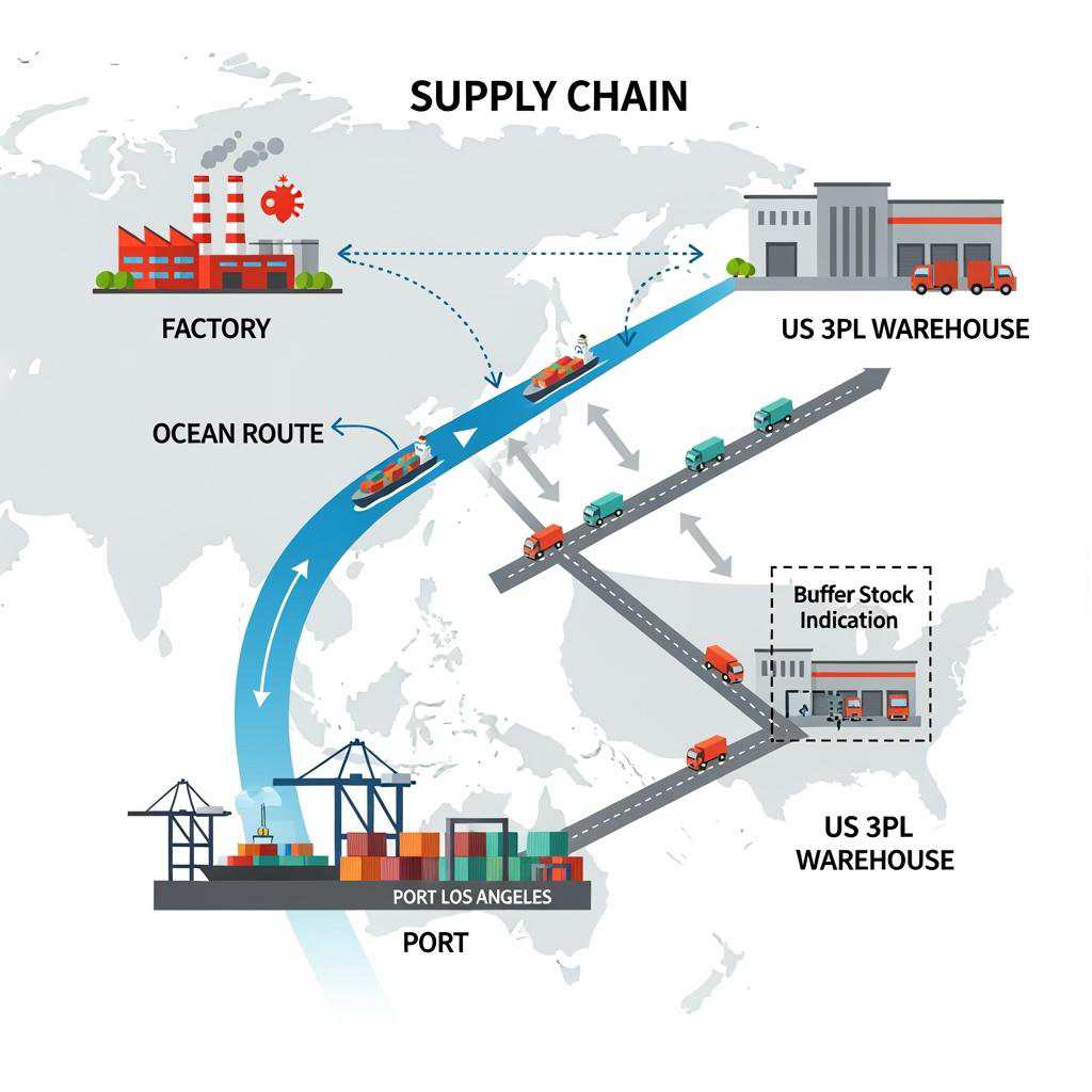 Black Women's Wigs Wholesale in the USA shipping route visualization