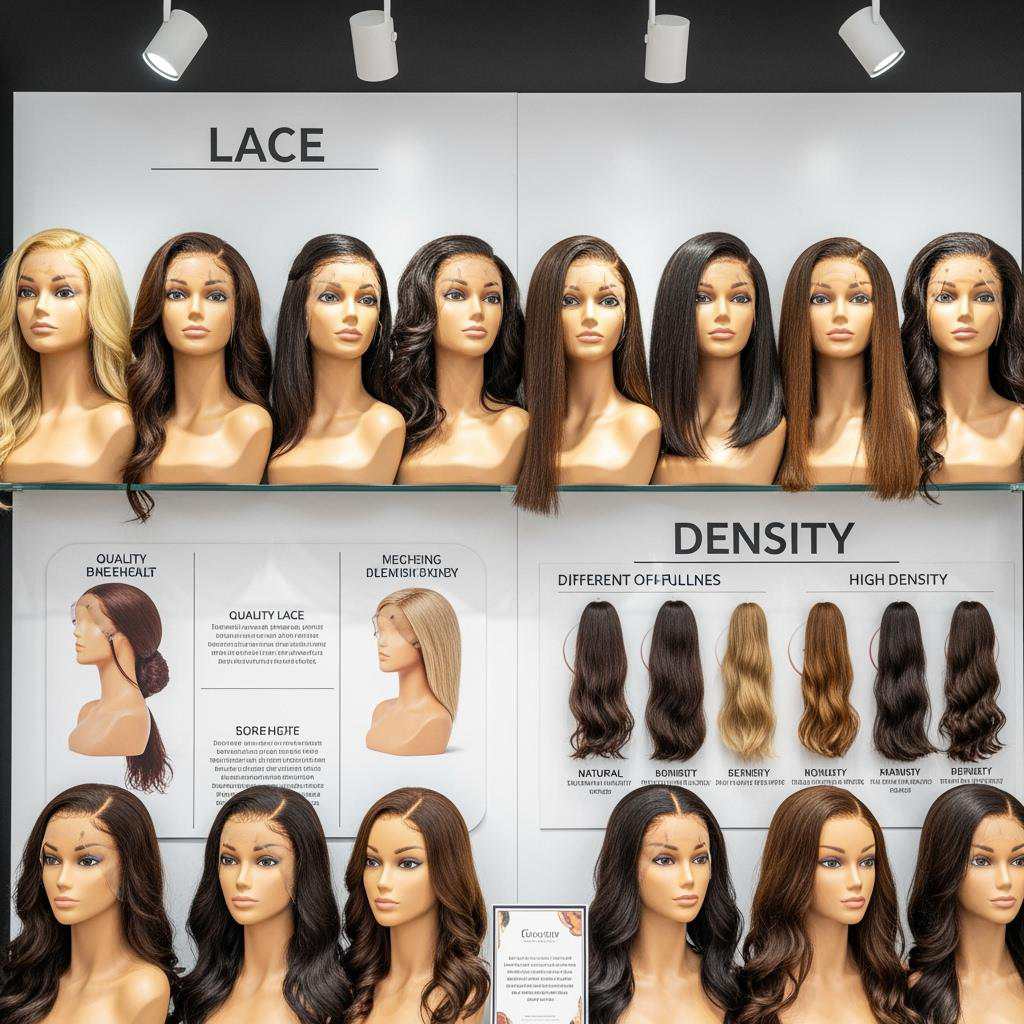 wholesale braided wigs merchandising and education visuals