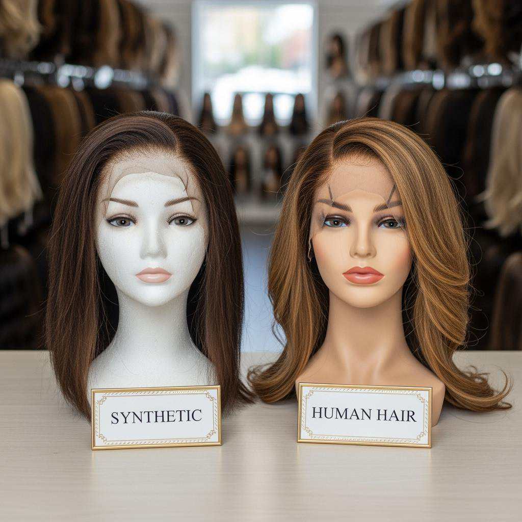 Synthetic vs human in Wholesale Lace Front Wigs Made from Human Hair