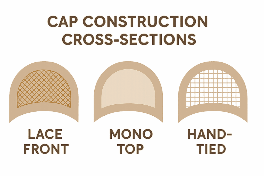 Boost Your Business with Premium Remy Human Hair Wigs cap construction comparison diagram