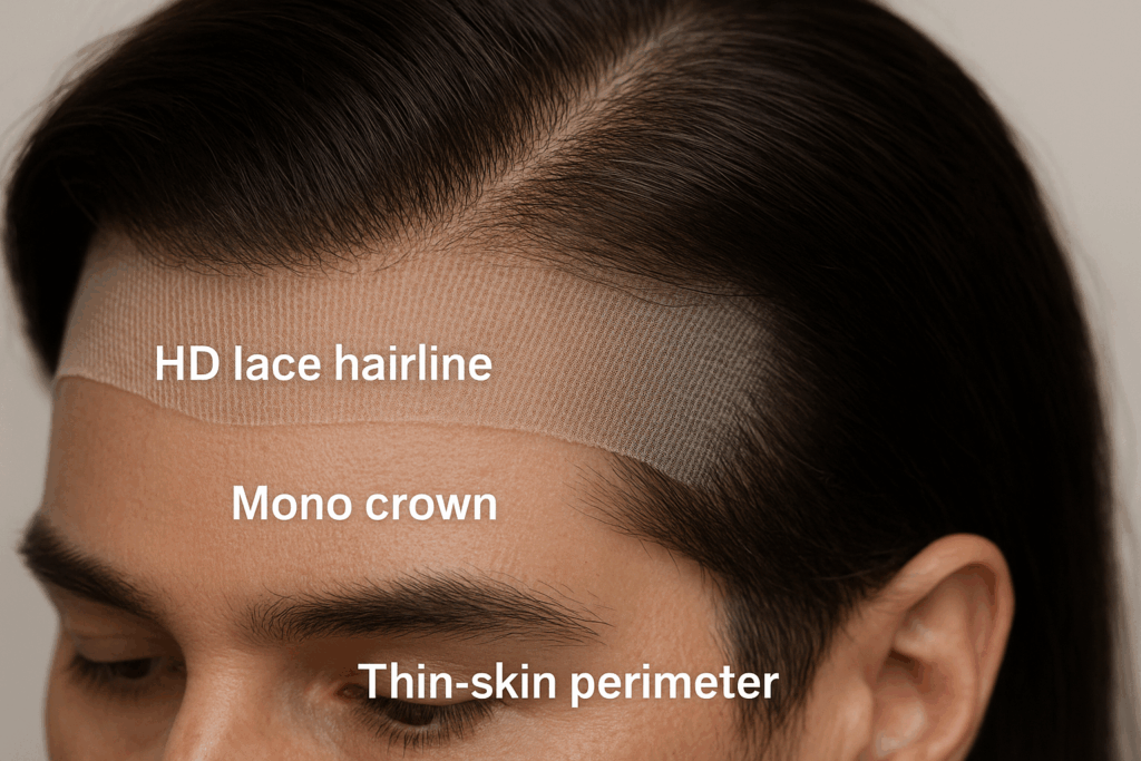 How to Market Human Hair Wigs for Men to Salons and Retailers feature focus on bases and hairline}