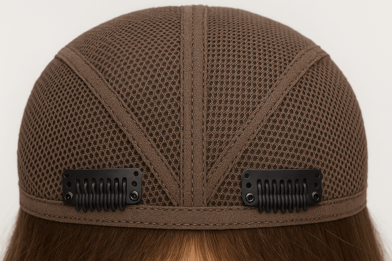 V Part Human Hair Wigs cap construction and secure clips