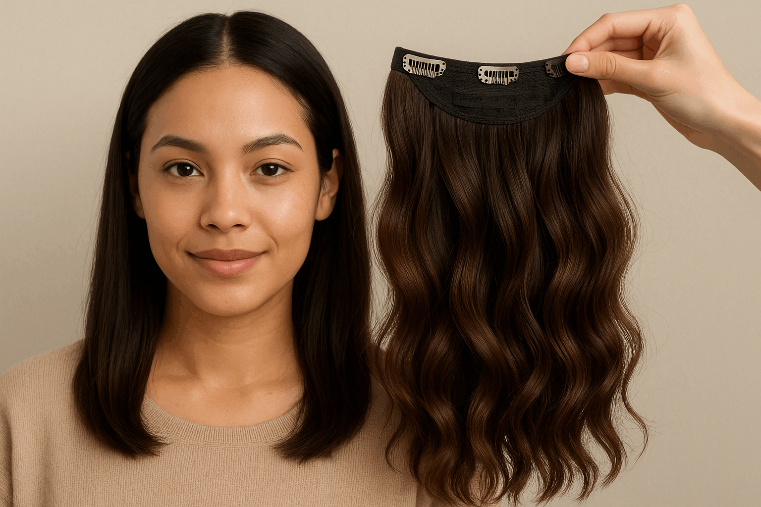 half wig human hair clip-in market virtual try-on and shade matching