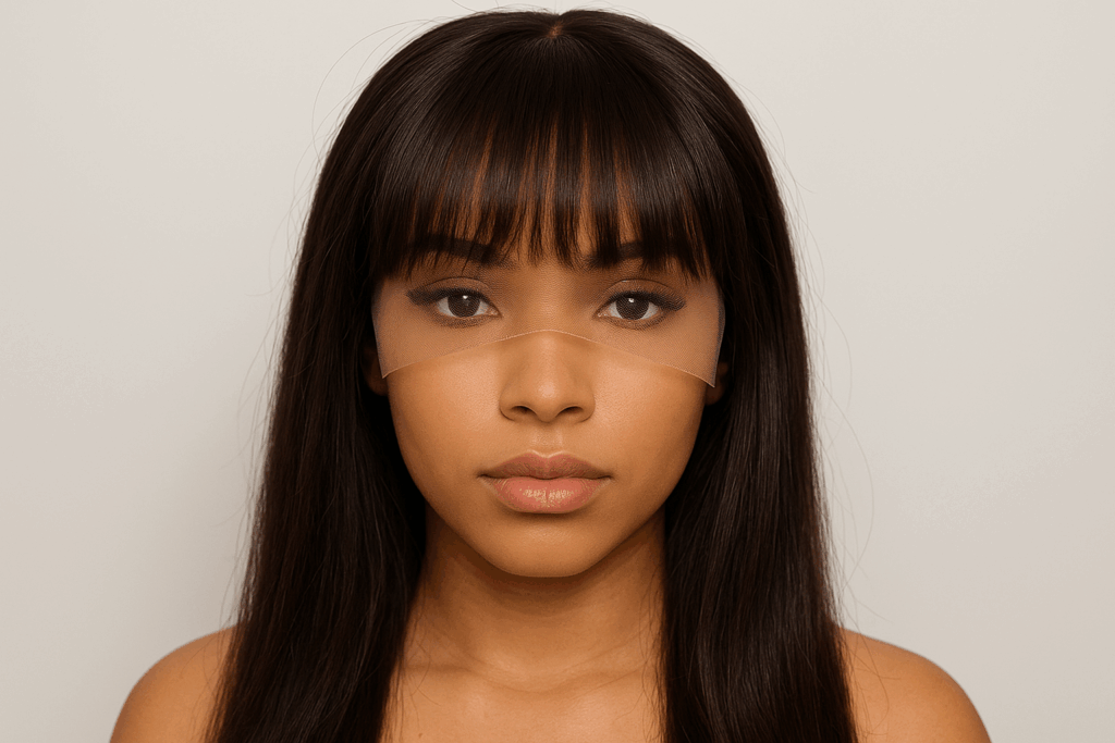 human hair wigs with fringe lace and bang detail