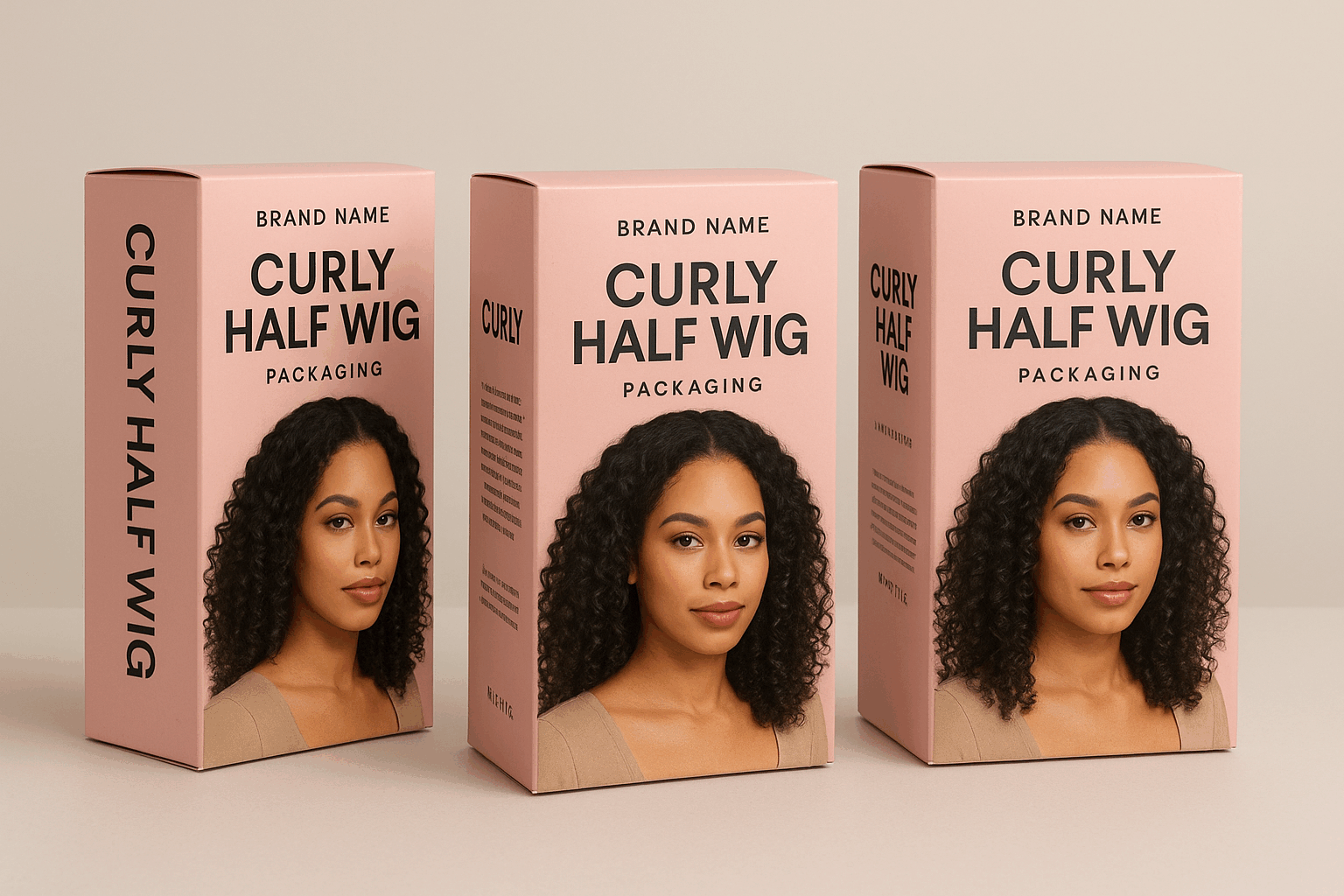  Half Wigs with Curly Human Hair private label packaging options
