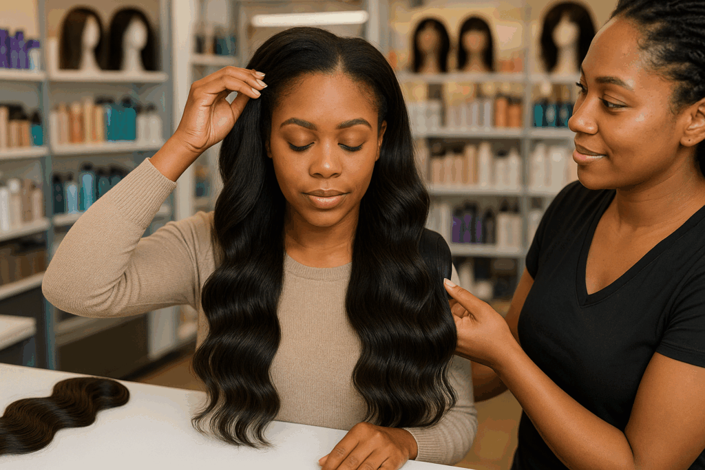 Half Wigs with Curly Human Hair retail experience in the USA