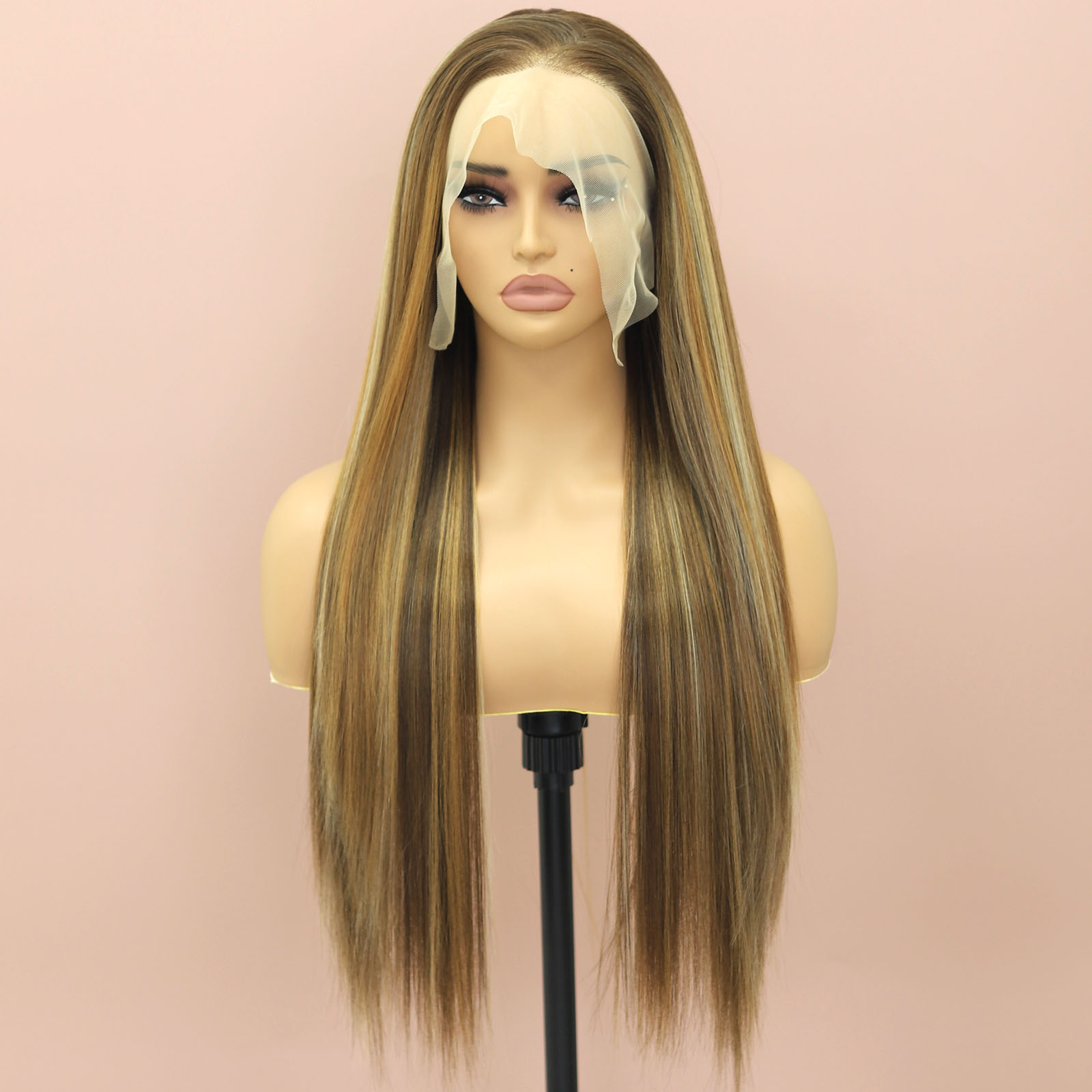 blonde mixed brown wig