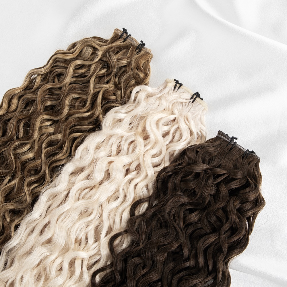 curly virgin human hair extensin