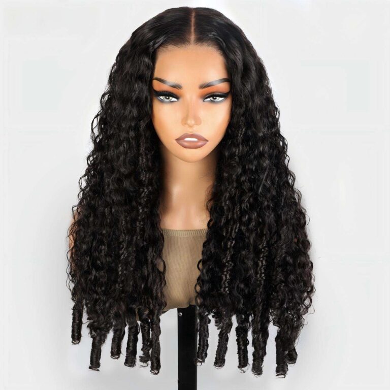 Deep Curly Virgin Hair Wig Lace Front Wig with Glueless Wig for Black Women