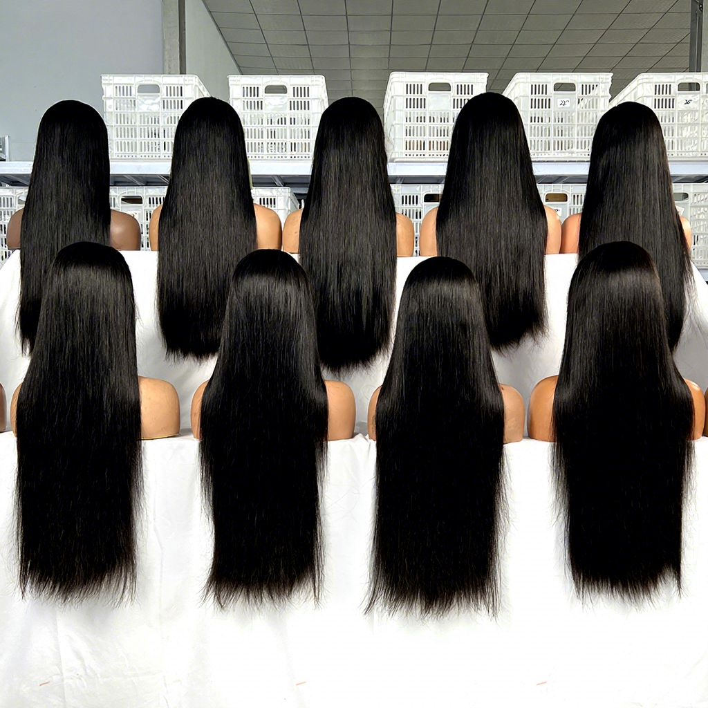 High-Quality 13×4 Human Hair Wig Demonstration Diagram