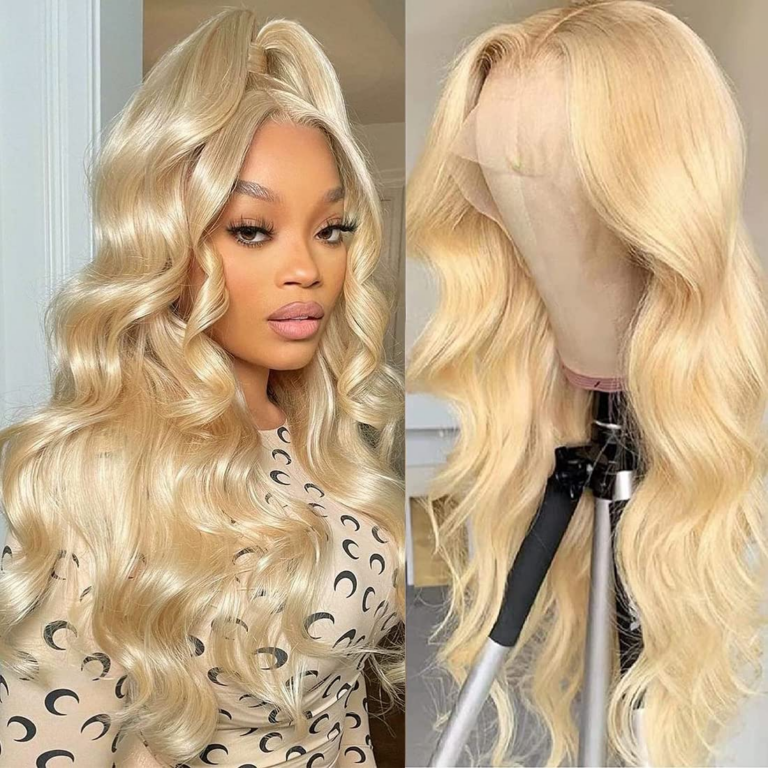 Blonde Lace Front Wig – Body Wave, Heat Resistant Synthetic Wig for Women