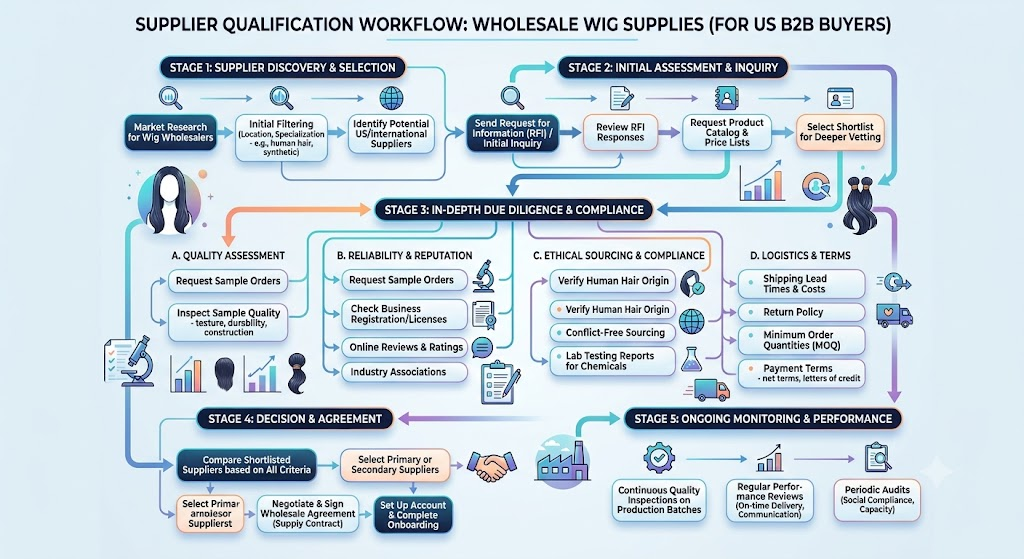 supplier qualification workflow: wholesale wig supplies