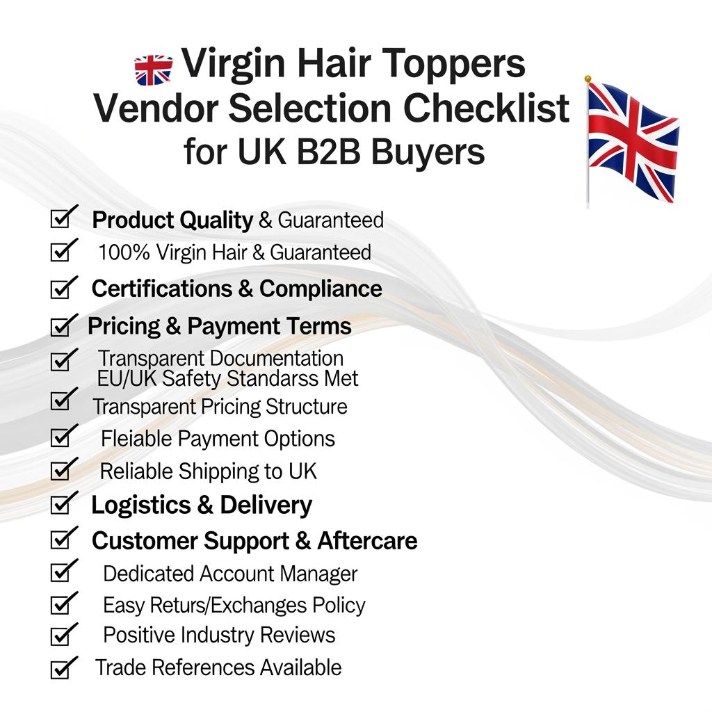 virgin hair toppers vendor selection checklist for UK B2B buyers